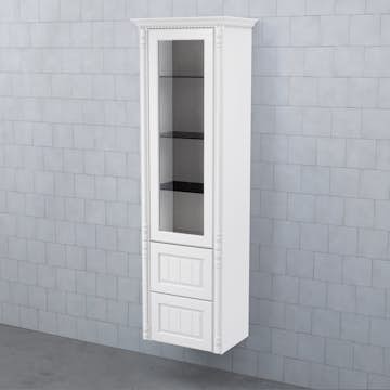 Högskåp Björbo Badrum Valhall Vitrinlucka med Två Lådor